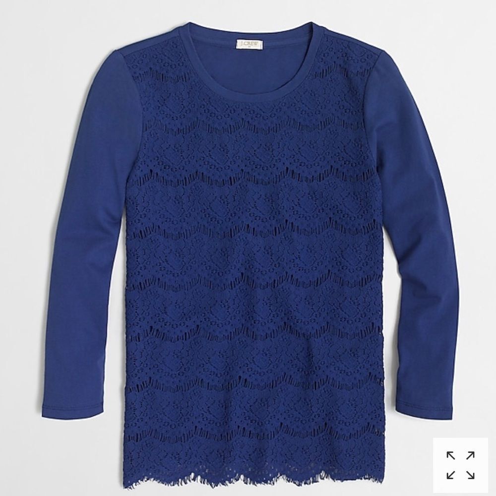 J. Crew Lace-front T-shirt Size M